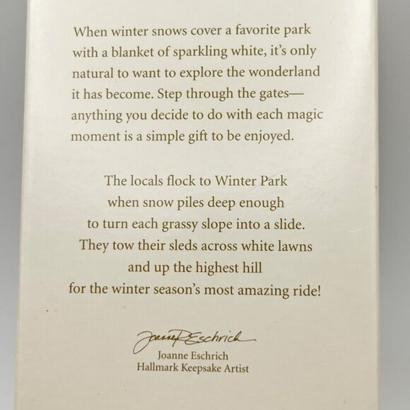 Hallmark Keepsake 2007 Ornament Lamppost Sign Winter Park Sledding Red Birds - Picture 4 of 10